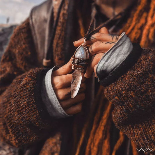 shine your light " white labradorite & selenite necklace