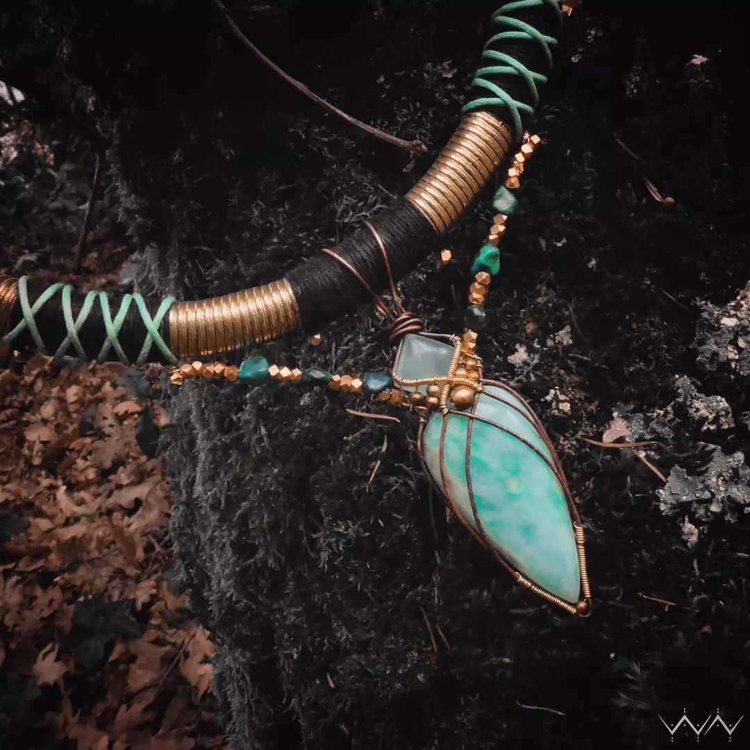 trust the flow " amazonite & aquamarine necklace