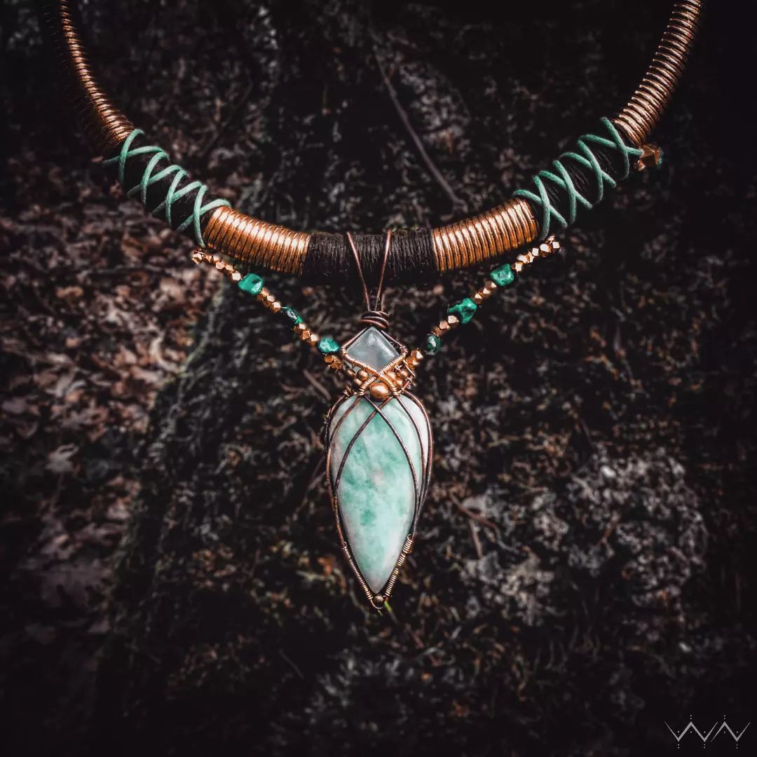 trust the flow " amazonite & aquamarine necklace