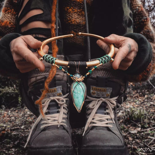 trust the flow " amazonite & aquamarine necklace