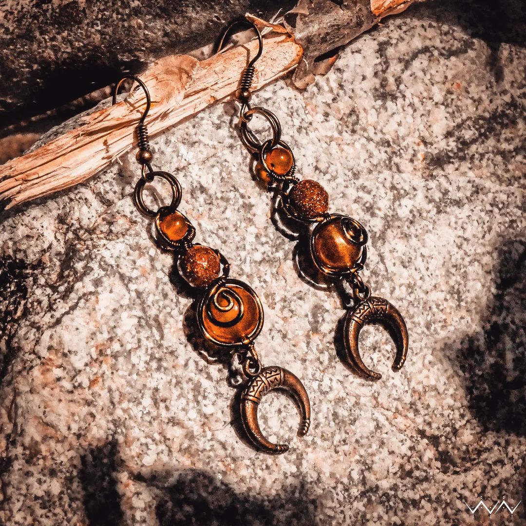 fire moon " carnelian, sunstone & red agate earrings