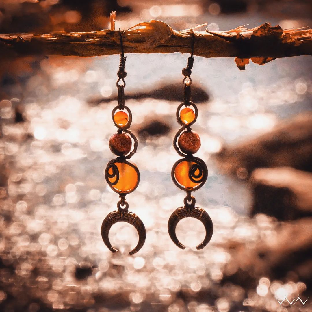 fire moon " carnelian, sunstone & red agate earrings