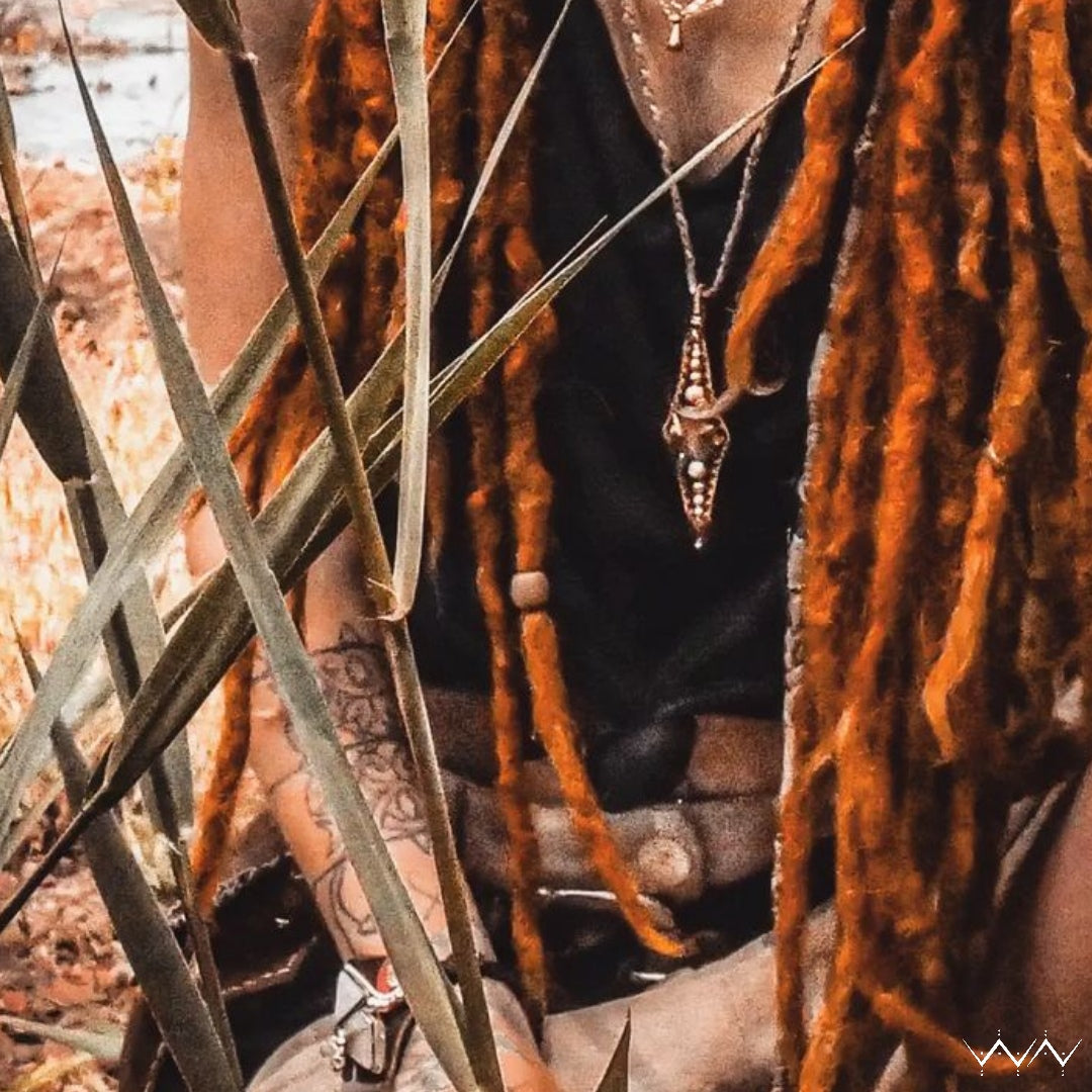 spiral universe " unakite & peridot necklace